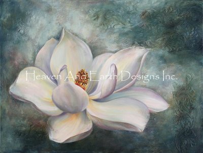 Diamond Painting Canvas - Mini White Magnolia - Click Image to Close